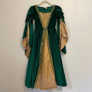 Green and gold costume dress